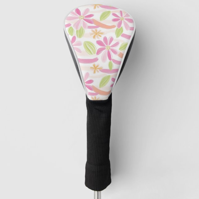Pastel Retro Floral (2) Golf Head Cover (Front)