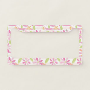 Pastel Retro Floral (2) License Plate Frame