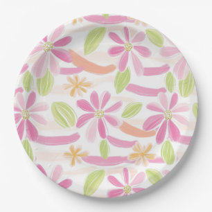 Pastel Retro Floral (2) Paper Plates