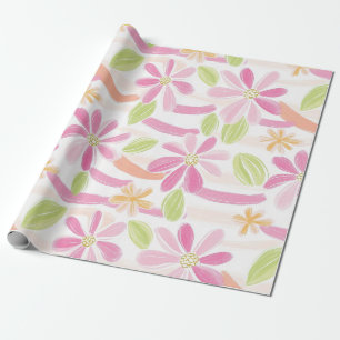 Pastel Retro Floral (2) Wrapping Paper