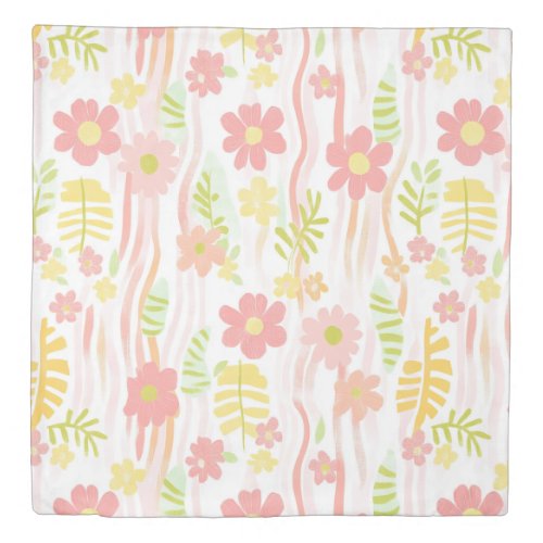 Pastel Retro Floral (3) Duvet Cover
