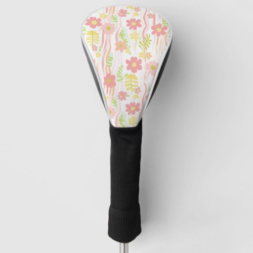 Pastel Retro Floral (3) Golf Head Cover