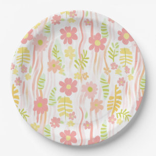 Pastel Retro Floral (3) Paper Plates