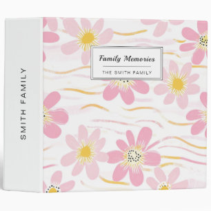 Pastel Retro Floral (4) 3 Ring Binder