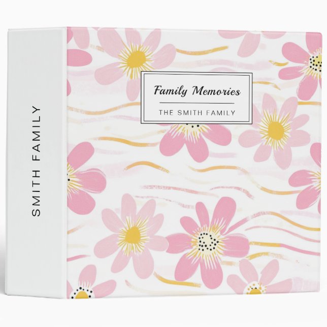 Pastel Retro Floral (4) 3 Ring Binder (Front/Spine)