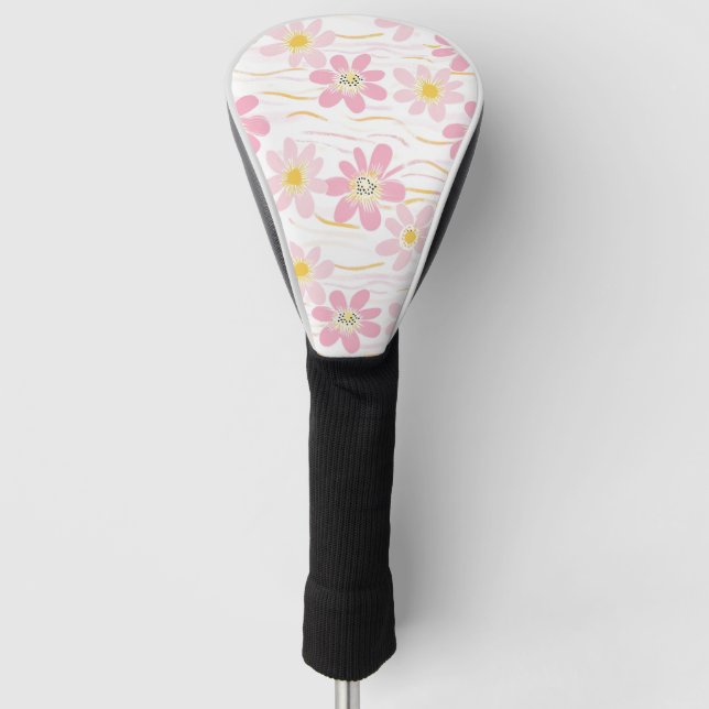 Pastel Retro Floral (4) Golf Head Cover (Front)