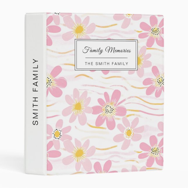 Pastel Retro Floral (4) Mini Binder (Front/Spine)