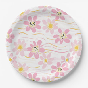 Pastel Retro Floral (4) Paper Plates