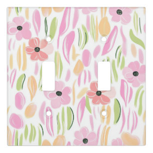 Pastel Retro Floral (5) Light Switch Cover