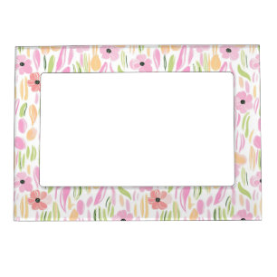 Pastel Retro Floral (5) Magnetic Frame