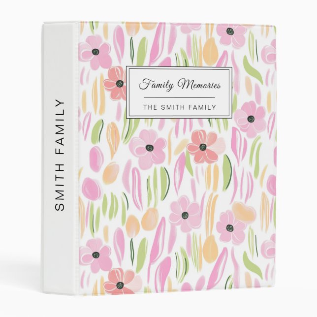 Pastel Retro Floral (5) Mini Binder (Front/Spine)