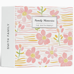 Pastel Retro Floral (6) 3 Ring Binder