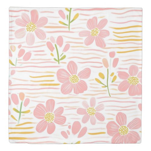 Pastel Retro Floral (6) Duvet Cover