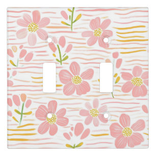 Pastel Retro Floral (6) Light Switch Cover