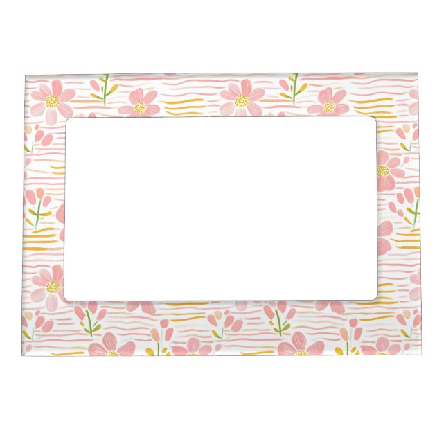 Pastel Retro Floral (6) Magnetic Frame (Front)