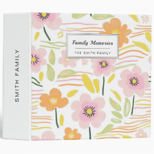 Pastel Retro Floral (7) 3 Ring Binder