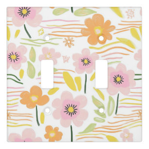 Pastel Retro Floral (7) Light Switch Cover
