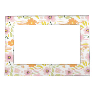 Pastel Retro Floral (7) Magnetic Frame