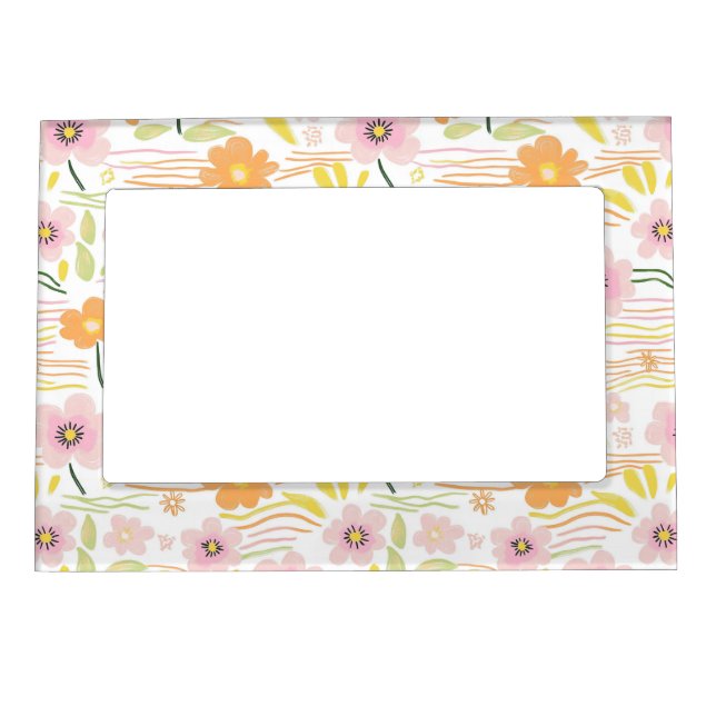 Pastel Retro Floral (7) Magnetic Frame (Front)
