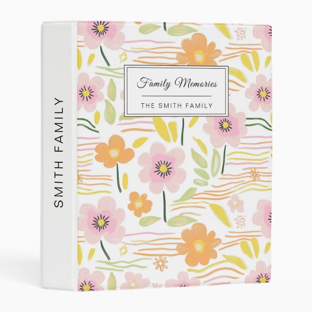 Pastel Retro Floral (7) Mini Binder (Front/Spine)