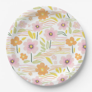 Pastel Retro Floral (7) Paper Plates