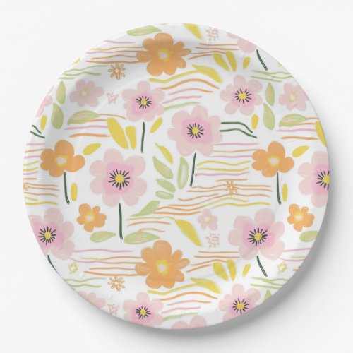 Pastel Retro Floral (7) Paper Plates