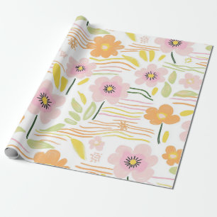 Pastel Retro Floral (7) Wrapping Paper