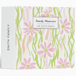 Pastel Retro Floral (8) 3 Ring Binder