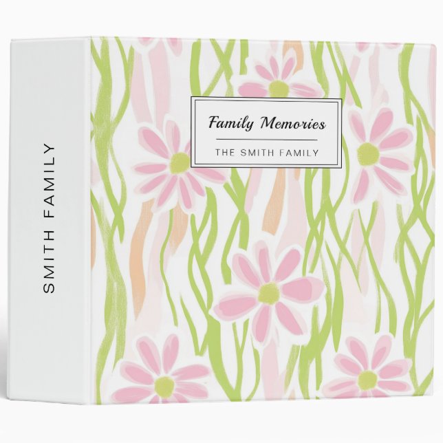 Pastel Retro Floral (8) 3 Ring Binder (Front/Spine)