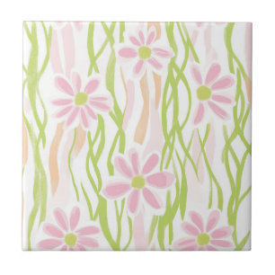 Pastel Retro Floral (8) Ceramic Tile