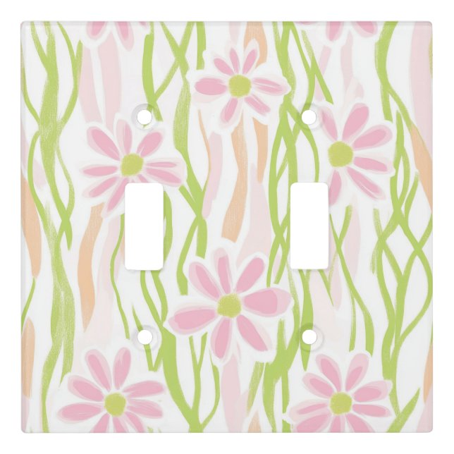 Pastel Retro Floral (8) Light Switch Cover (Front)