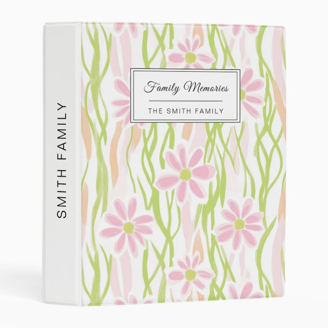Pastel Retro Floral (8) Mini Binder (Front/Spine)
