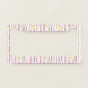 Pastel Retro Floral (9) License Plate Frame