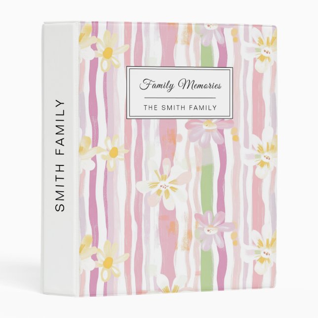 Pastel Retro Floral (9) Mini Binder (Front/Spine)