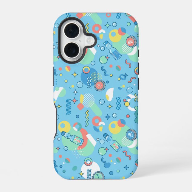 Pastel Retro Floral Pattern Lavender Mint iPhone Case (Back)