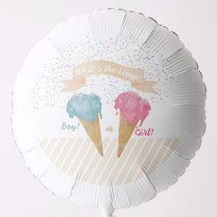 Pastel Retro Ice Cream Gender Reveal Party Balloon
