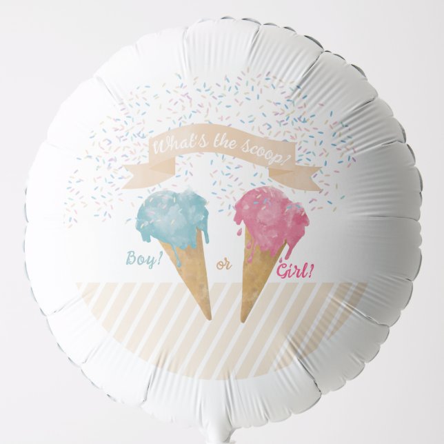 Pastel Retro Ice Cream Gender Reveal Party  Balloon (Front)