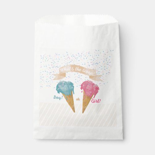 Pastel Retro Ice Cream Gender Reveal Party   Favor Bag