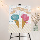 Banner Rivelazione Del Genere A Tema Gelato – 3 Pezzi Con Scritta 'What's The Scoop' E Cono, Triangoli In Cartone, Per Baby Shower - 4