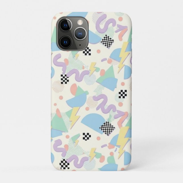 Pastel Retro Memphis Pattern Swirls Case-Mate iPhone Case (Back)