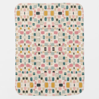 Pastel Retro Pattern | Abstract Pebble & Pod Baby Blanket