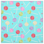 Pastel Retro Sweet Shop Candy Lollipops Pattern Fabric