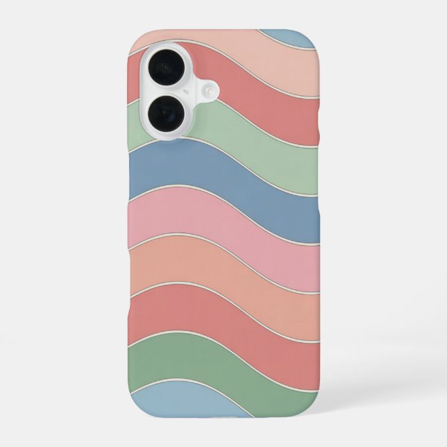 Pastel Retro Wavy Stripes Pattern Iphone Case (Back)