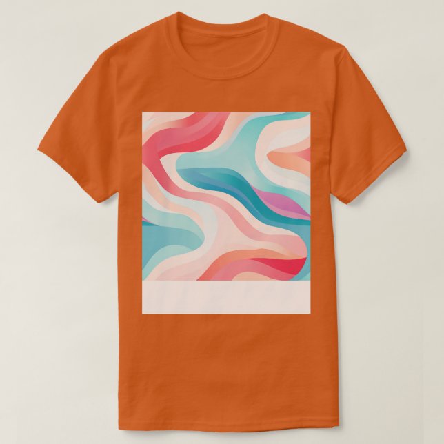 Pastel Ripples Modern Abstract Waves Unleashed 5 T-Shirt (Design Front)