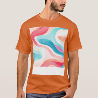 Pastel Ripples Modern Abstract Waves Unleashed 5 T-Shirt