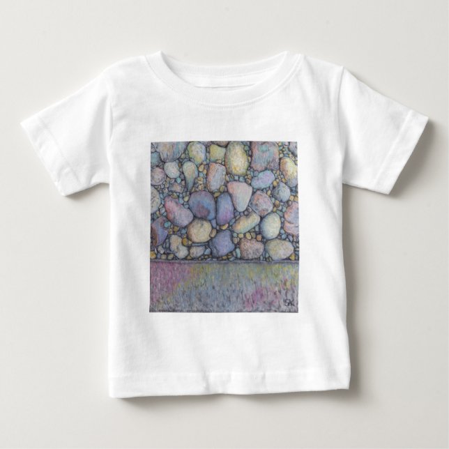 Pastel River Rock and Pebbles Baby T-Shirt (Front)