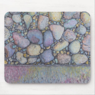 Pastel River Rock and Pebbles Mouse Pad