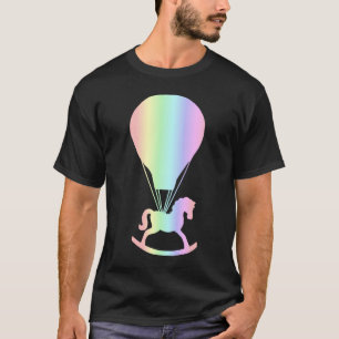 Pastel Rocking Horse Kids Nursery Hot Air Balloon T-Shirt