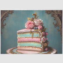 Pastel Rococo Cake Slice Decoupage Paper | Tissue