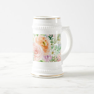 Pastel romantic garden beer stein